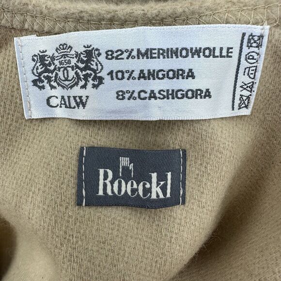 Roeckl Women Cape Poncho Beige Merino Wool Cashgora Angora Drapecore Minimalist - Picture 5 of 5